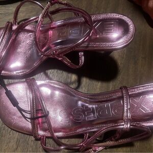 Express Pretty Pink Strappy Women's Heels NEW